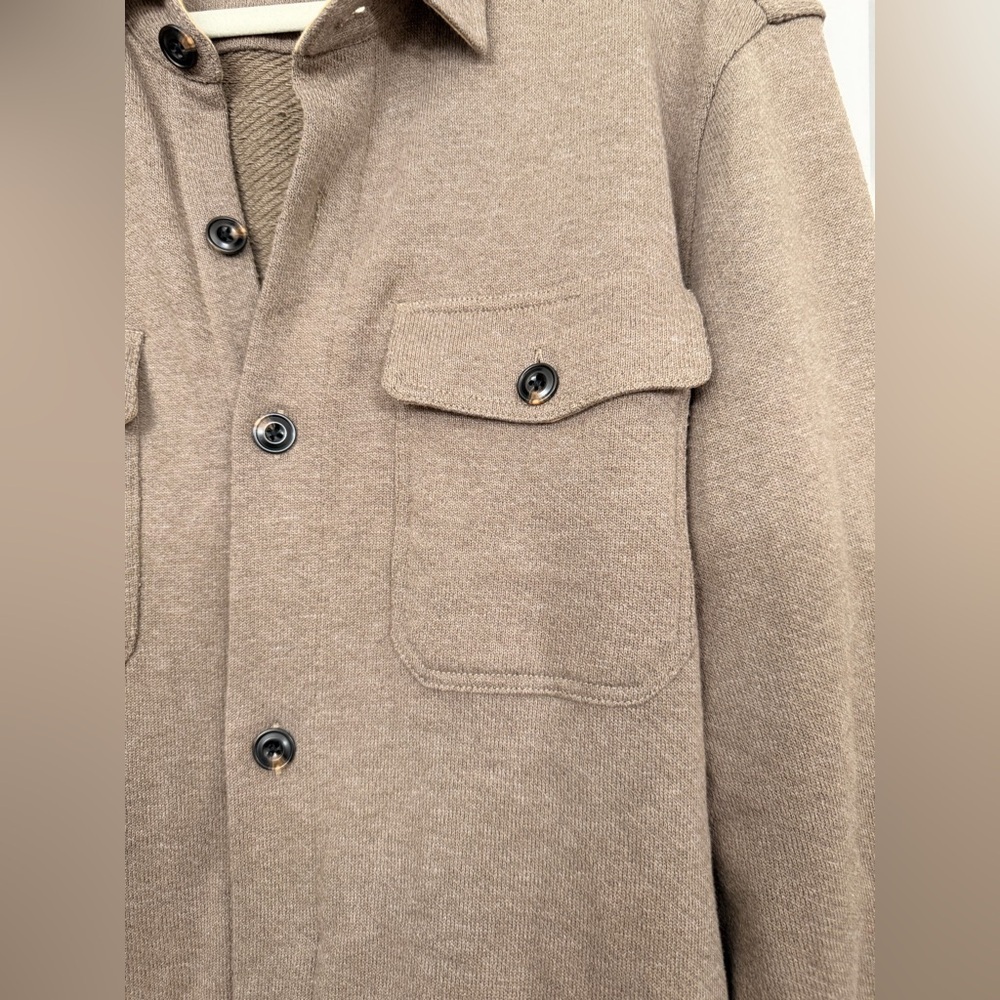 NWT Faherty Inlet Shirt Jacket Walnut Melange Tan Size Large - Picture 10 of 12